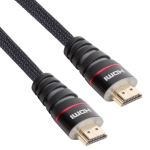 CABLE VCOM HDMI 19 MALE TO HDMI MALE 2.0V NYLON BRAID BLK 10MTR